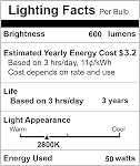 PAR20 50W Halogen Bulb - 6 Pack 120V 50W PAR20 Flood Light Bulbs with E26 Base, PAR20 Dimmable 2800K Warm White, Long Lasting PAR20 Bulb for Track Lighting & Hood Range Light Bulbs