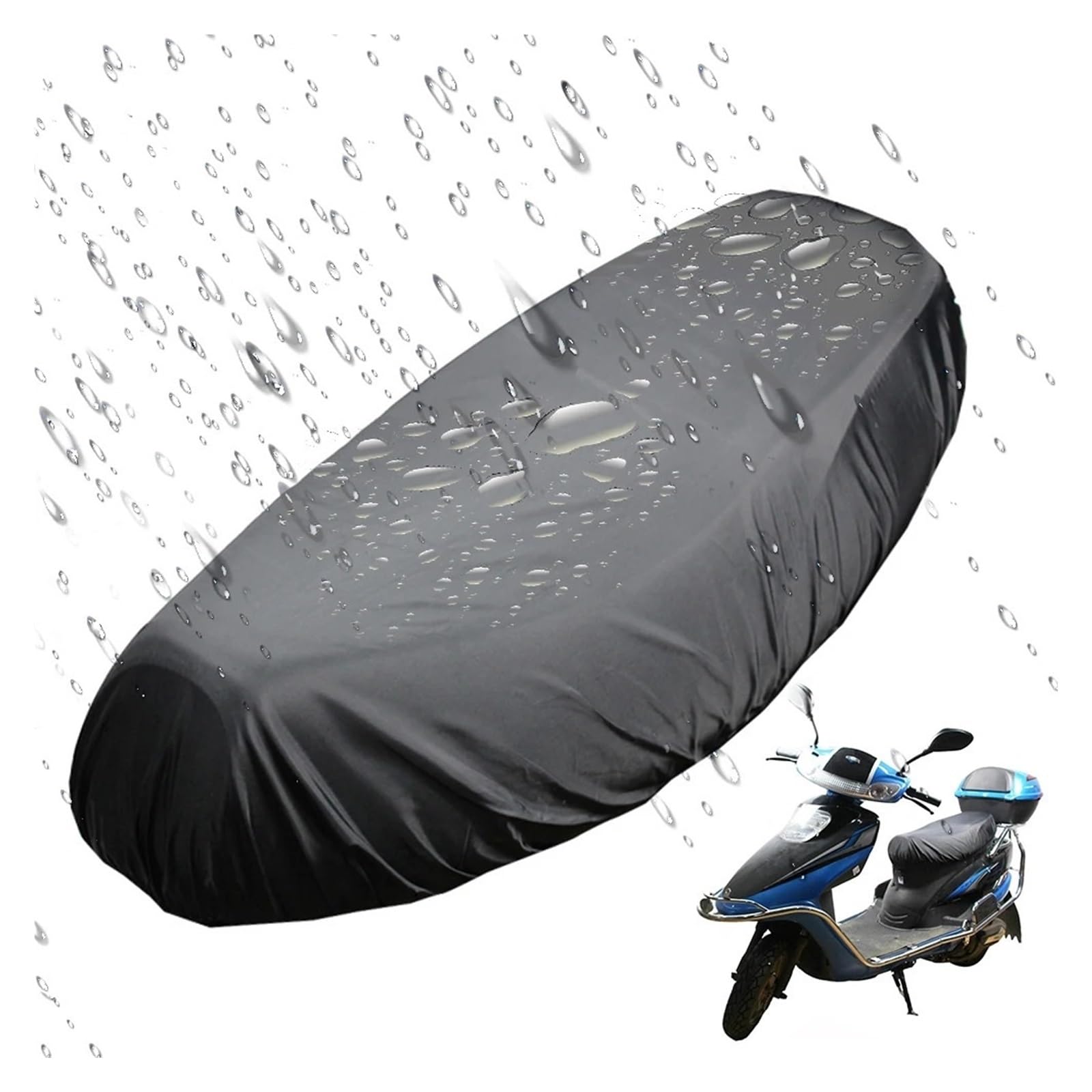 coprisedile per moto Per Moto per coprisella Coprisella impermeabile Antipolvere Protezione solare UV Nero 210D(XL)