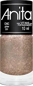 Anita Esmalte Chic Cosméticos Glitter Nude