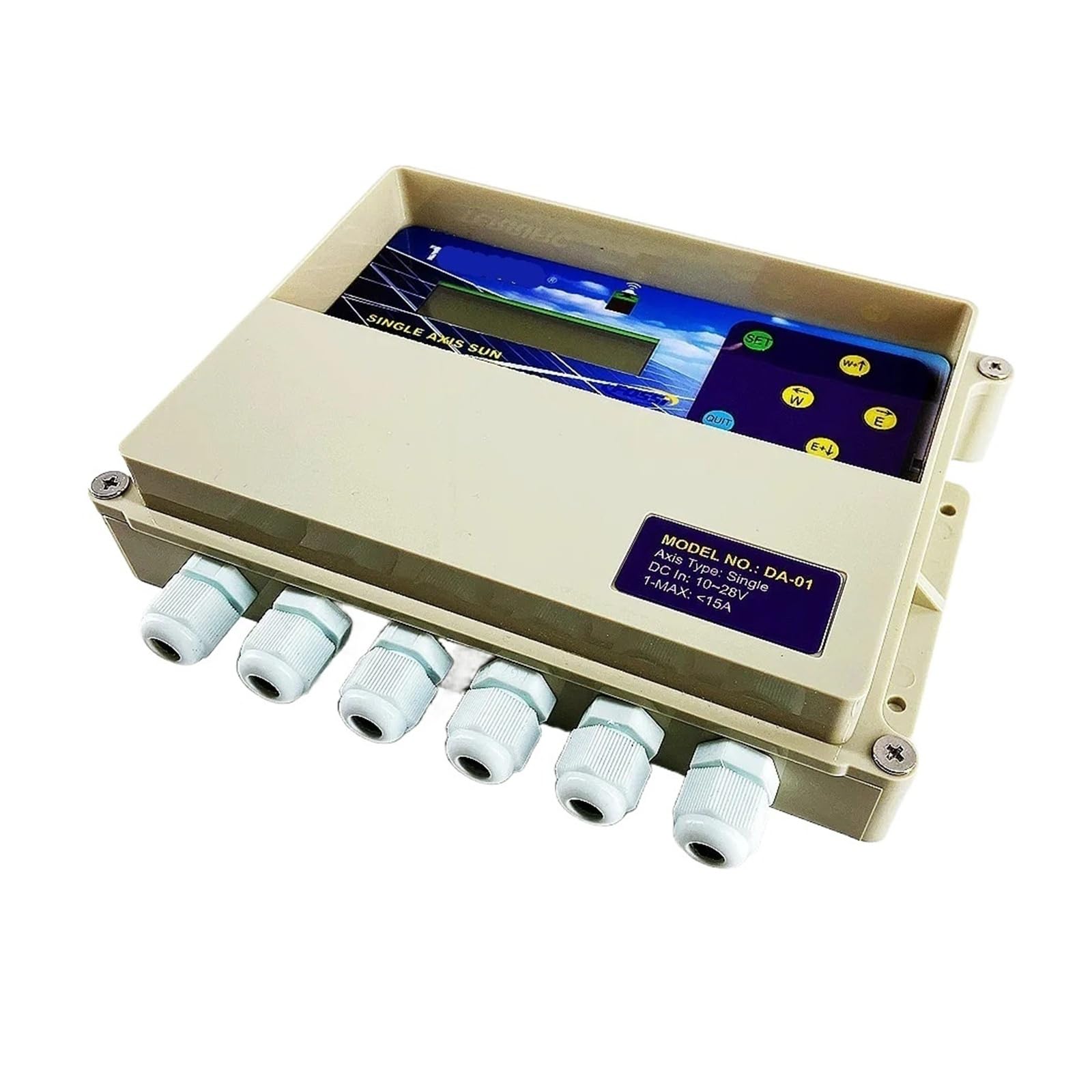 Seguidor solar de un solo eje de 12 V/24 V, controlador automático de seguimiento solar de un solo eje, máx. 15 A, controlador de seguimiento solar(No WindSensor)