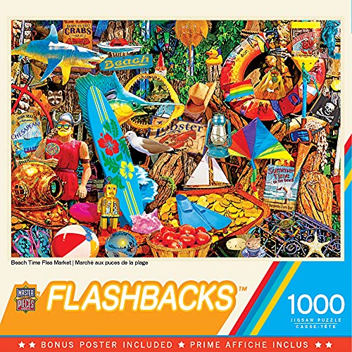 Masterpieces - Rompecabezas de 1000 Piezas, Flashbacks - Beach Time Flea Market, para Adultos, Familia y Niños, Acabado Mate Antirreflejo, 26.75 x 19.25 pulgadas miniatura 1