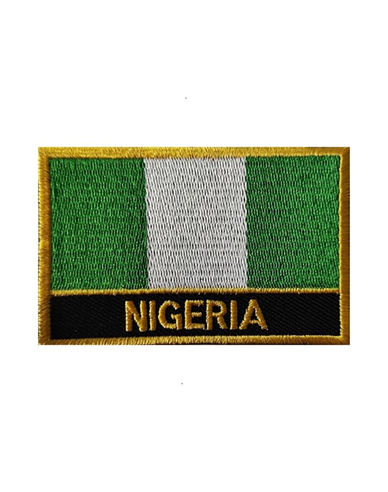 1 PCS Nigeria Flag Patches Iron On or Sew On Embroidered Tactical Military National Nigeria Patch