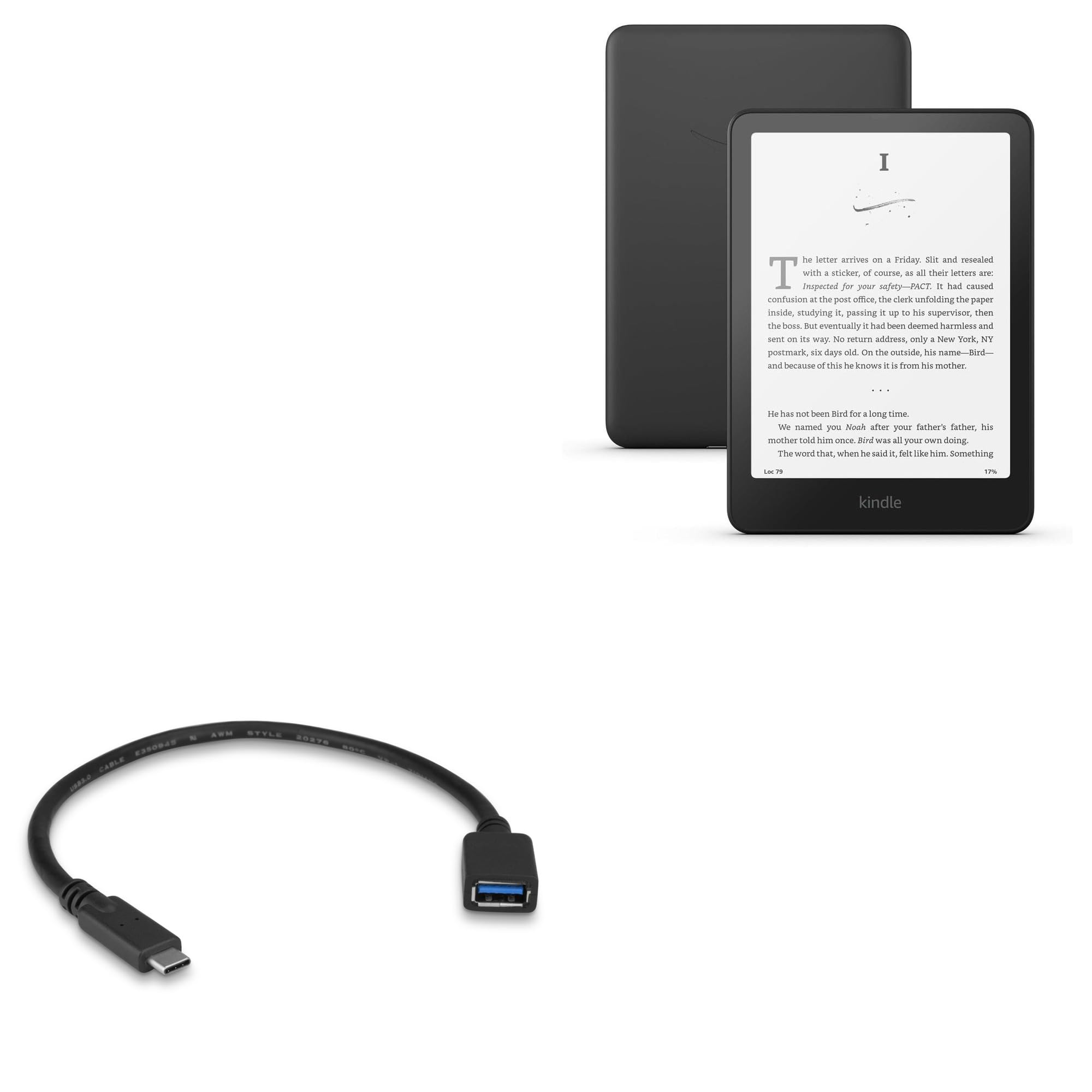 BoxWave Cable Compatible with Amazon Kindle Paperwhite (11th Gen) - USB Expansion Adapter, Add USB Connected Hardware to Your Phone