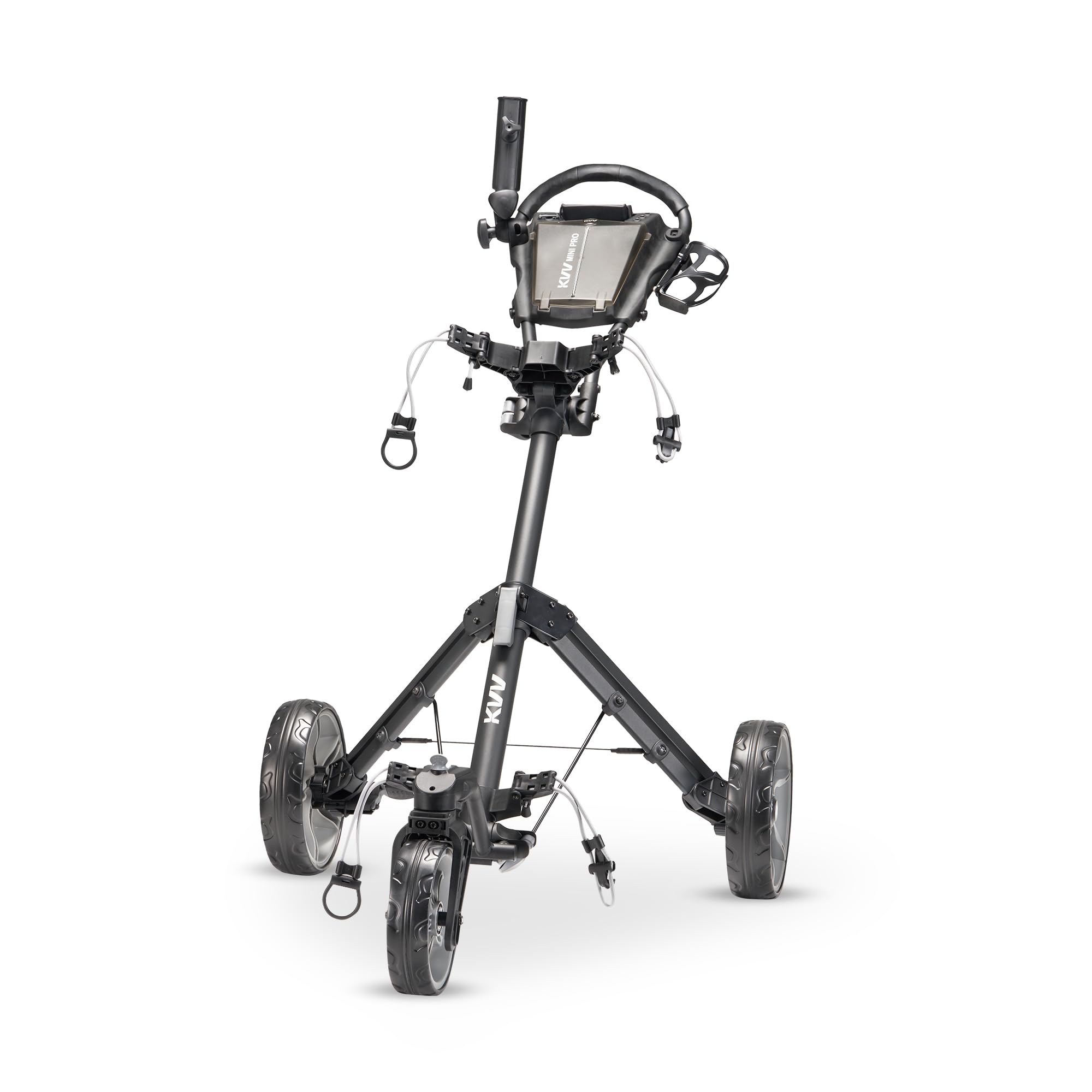 KVV Mini-Pro Deluxe Golf Cart for All Age Groups,Golf Push Cart with Adjustable Upper Bracket, 360 Swivel Front Wheel, Ultra-Compact Size