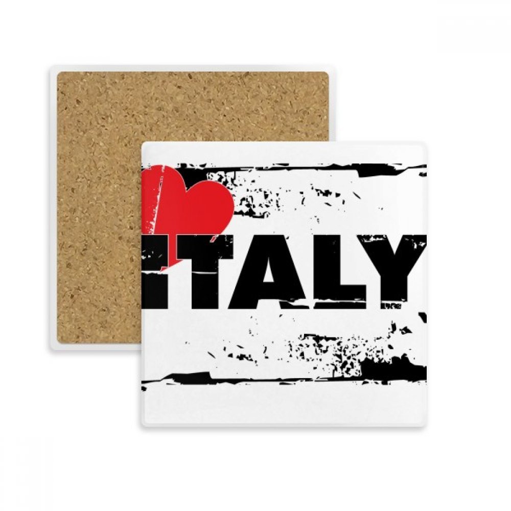 Cadeau Absorbent J'aime l'Italie multicolor pour tasse et verre rectangle