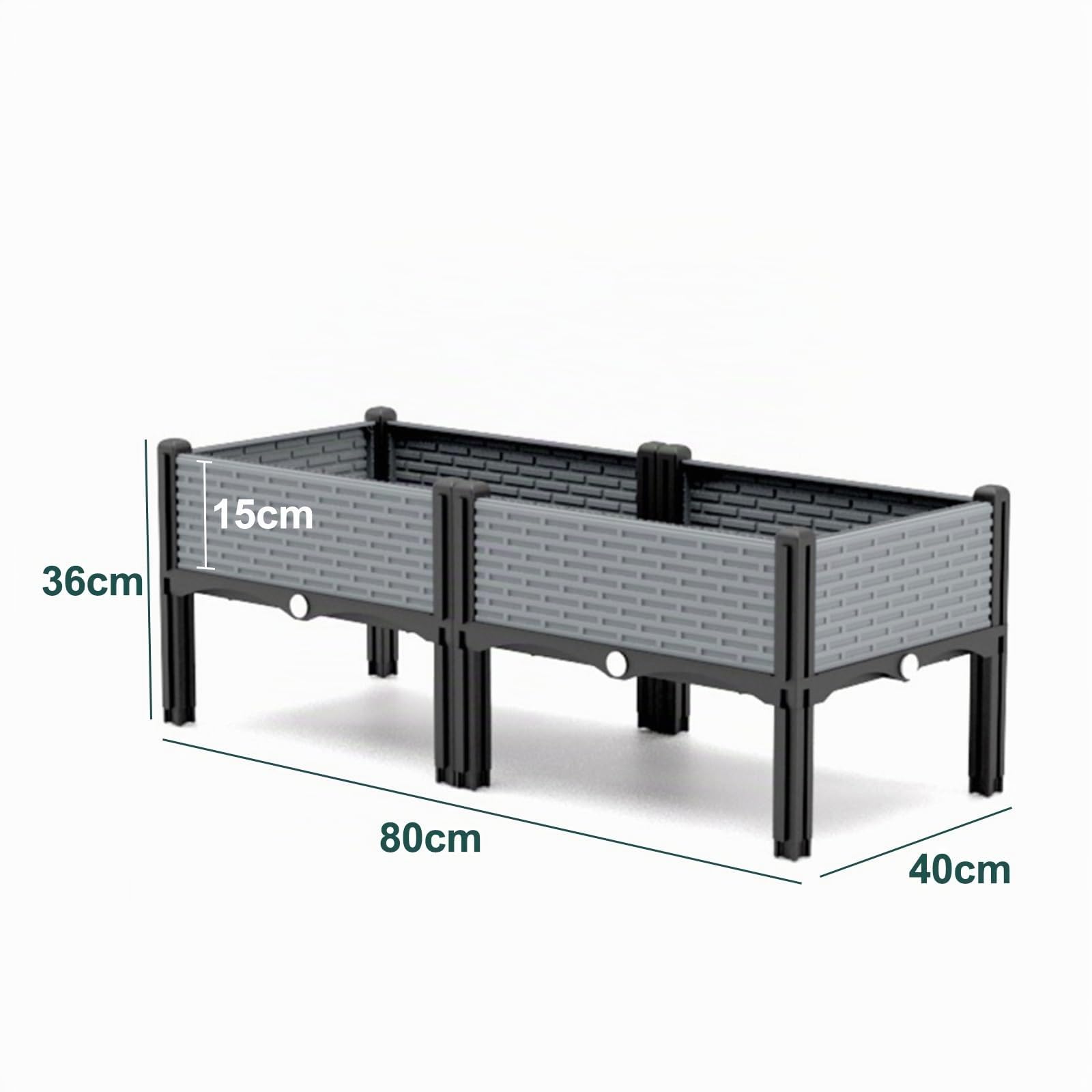 Orto Verticale, Fioriera da Esterno in PP, Fioriere da Giardino Rialzate per Terrazza e Balcone (Profondità Interna 15cm)