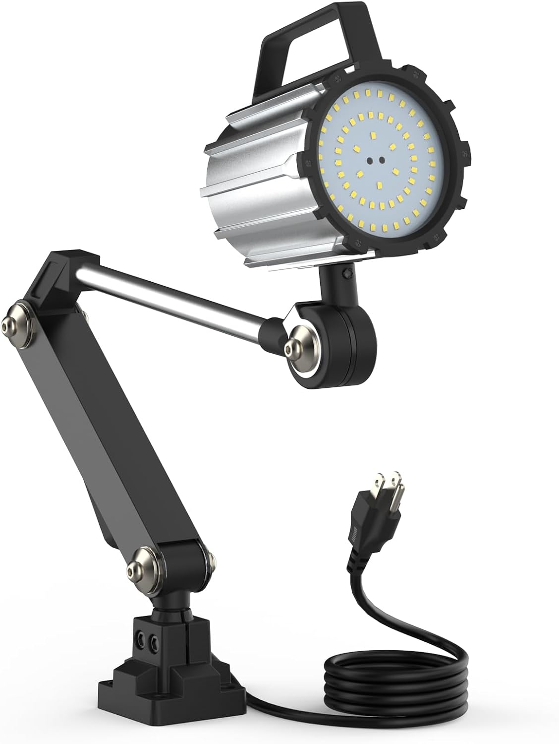 Wood Lathe Light, 18W Swing arm Machine Work Light, 1800 Lumens Flood Light Flexible Milling Work Lighting for Drill Press, 110-220v