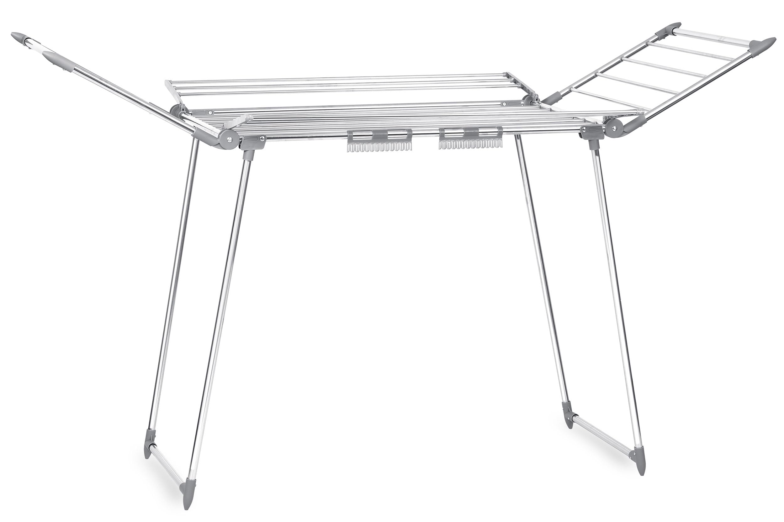 Wäscheständer Rostfrei Outdoor Ausziehbar Groß Wäscheflügeltrockner Wäschetrockner Ständer Stabiler Standtrockner Mit Rutschfesten Füßen Trockenfläche 22 M Lina Weiß 174 x 56 x 108 cm