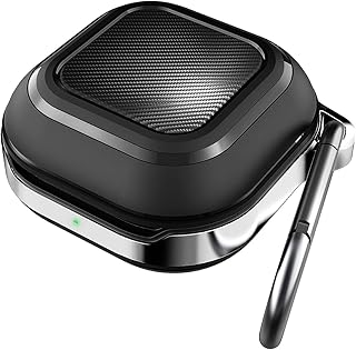 HALLEAST For Samsung Galaxy Buds2 Pro case 2022/Galaxy buds 2 case 2021/Galaxy Buds Pro case 2021/Galaxy Buds Live case 2020,TPU Metal Alloy Case Cover Support Wireless Charging,Black Graphite