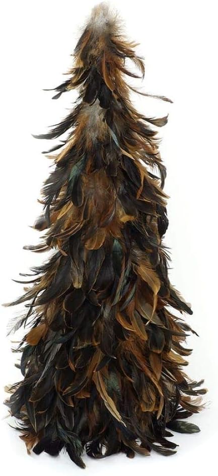 Natural Festive Feather Christmas Tree - 18" White Farmhouse or Fall Decor