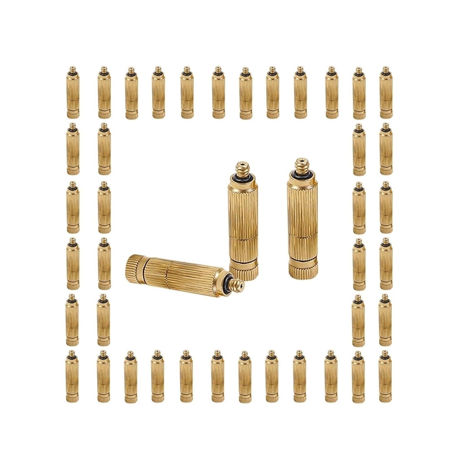 SXITHGKDW Brass Misting Nozzle, 50 pcs Brass Misting Nozzles Multicolor 0.1-0.8mm for Outdoor Cooling 10/24 UNC(Gold,0.8mm)