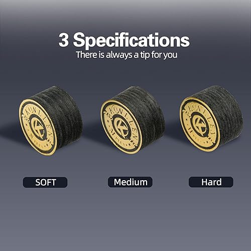 Miniatura 3 de KONLLEN Puntas de billar SMH de 0.551in, 9 capas de punta de palo de piel, accesorios de billar duraderos
