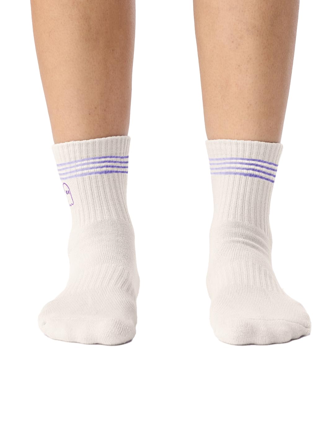 the souled store Souled Socks: White Pastel Women and Girls Solid Casual Cotton Blend Ankle Length Socks-picture-12