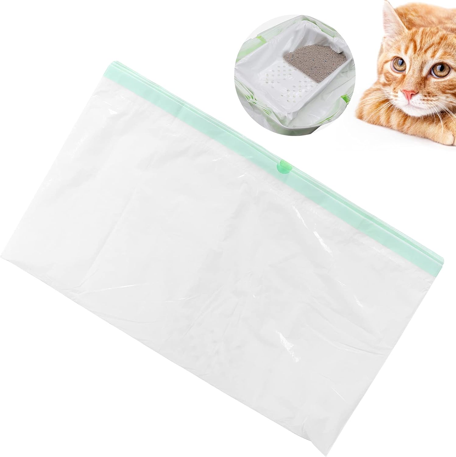 納得できる割引 ゴミ袋 猫のトイレを交換するための引きひもハンドルの漏れ穴が付いた7個のトイレボックスライナー L Vimex Org Mx