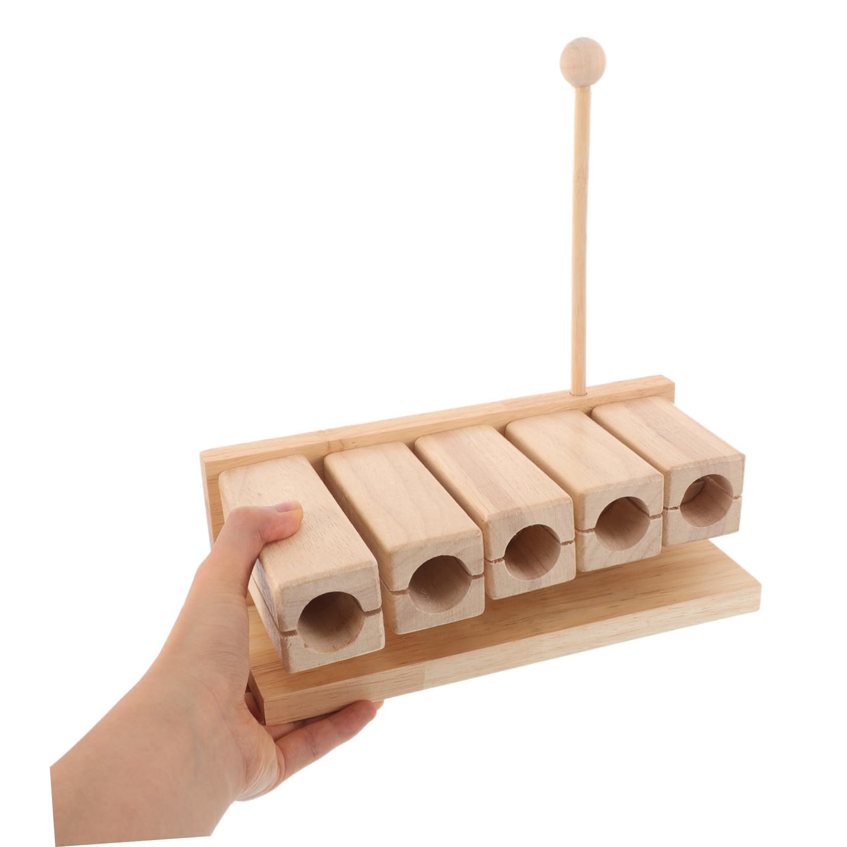 FRCOLOR Instrumento de Percusión de Madera con Bloque Rítmico para Educación Infantil Yoga y Musical para Desarrollo Social y Exploración Sonora