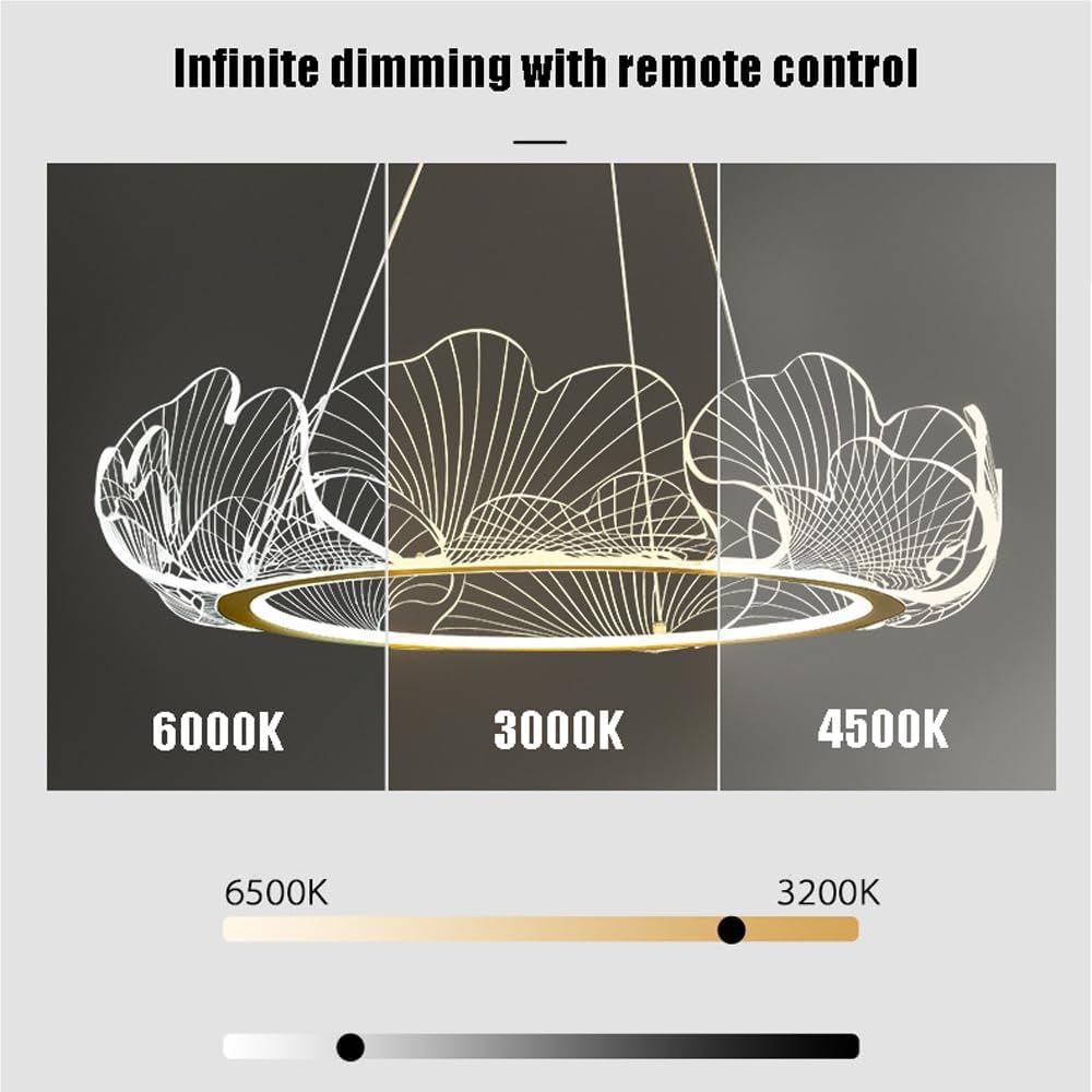 Lampa wisząca LED, żyrandole z motywem kwiatu lotosu, wiszące lampy w stylu mid-century modern, żyrandol w stylu rustykalnym do sypialni, salonu, kuchni