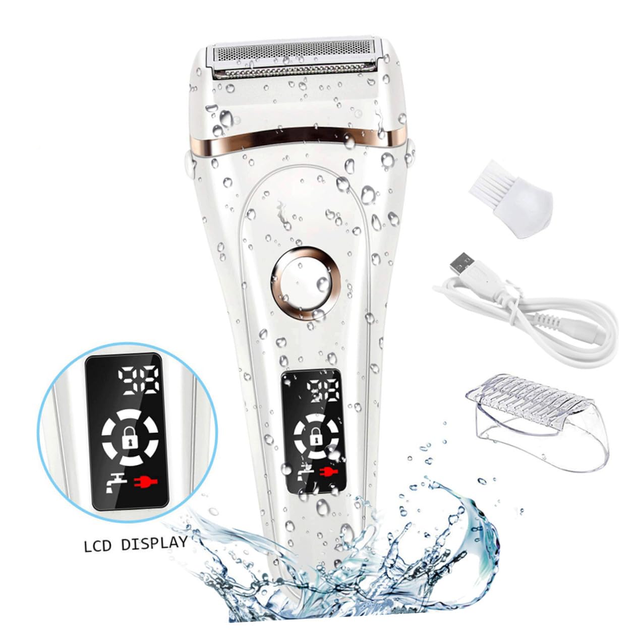 Genérico Recargable USB Afeitadora Mujer Recortadora Facial Corporal con Cuchillas Acero Inoxidable Ligera y Portátil para Cejas Axilas Bikini