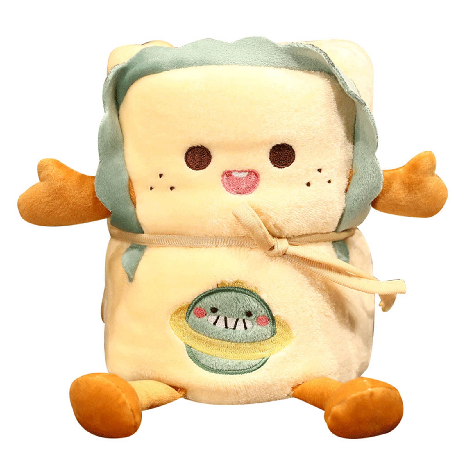 Buxuaaaa Warm Flannel Cute Bread Blankets Lovely Foldable Throw Shawl Blanket Flannel Wrap Travel Roll Blankets Blanket