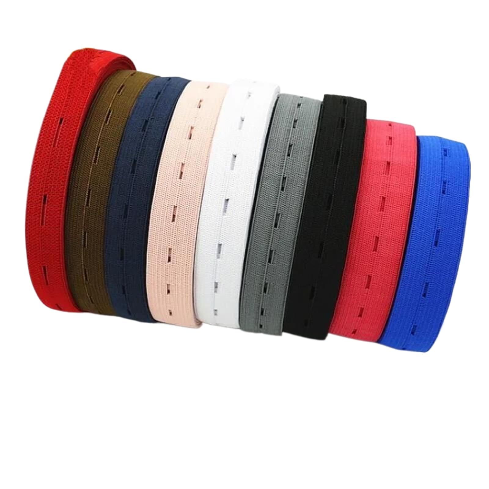 Bandas Elásticas Banda Elástica Ajustable Con Ojal De Color Caramelo De 20Mm, Fruta verde de 30 metros, 20mm de 30 metros