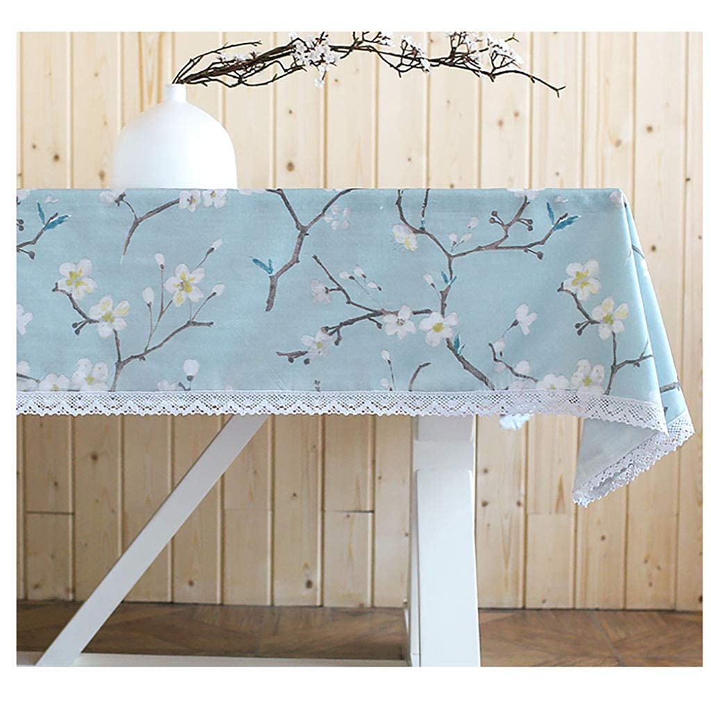 Nappe fleur de prunier en lin et coton, protection de table en 8 tailles