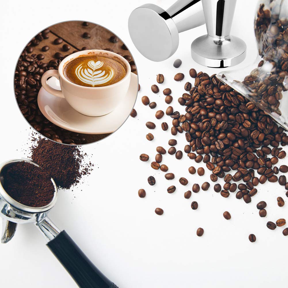 40MM Diameter Espresso Koffie Samper, Roestvrij Staal Koffie Poeder Hamer Tool Platte Base Koffie Bean Druk Compatibel met Machine Hervulbaar Herbruikbaar