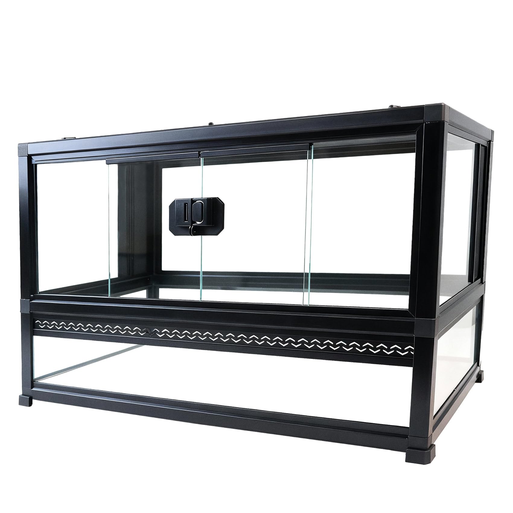 Terrario de cristal para reptiles de 22 x 14 x 12 pulgadas, tanque de apertura frontal con parte superior de malla, fácil montaje para pequeños reptiles, gecos, lagartos, serpientes, tortugas y más
