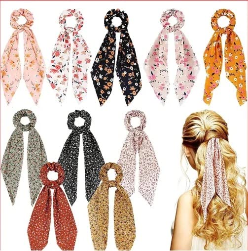 NAVMAV Bow Hair Scrunchies Elastic Hair Scarf Black Hair Ties Bands Satin Silk Hair Ribbon Scrunchy Ponytail Holder Rubber Bands for Women and Girls Pack of 2 (B0BRVHCJX9) Amazon Price History, Amazon Price Tracker