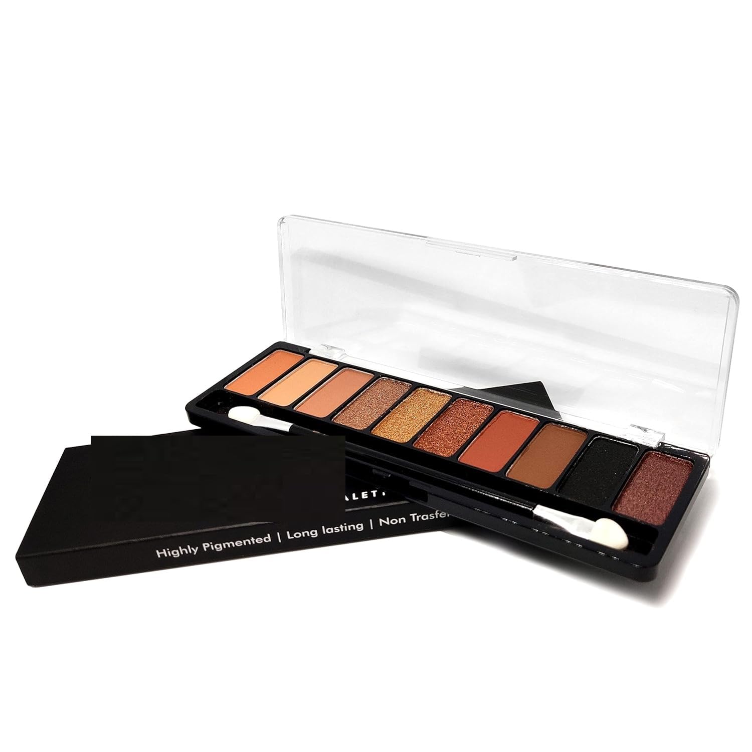 THE FASHION HUB Beauty Brick Eyeshadow Palette Natural Matte Shimmer Glitter Pigment Eye Shadow Long Lasting Waterproof Smokey Professional Beauty Blending Powder Makeup Kit, 10 Color, 1 Set