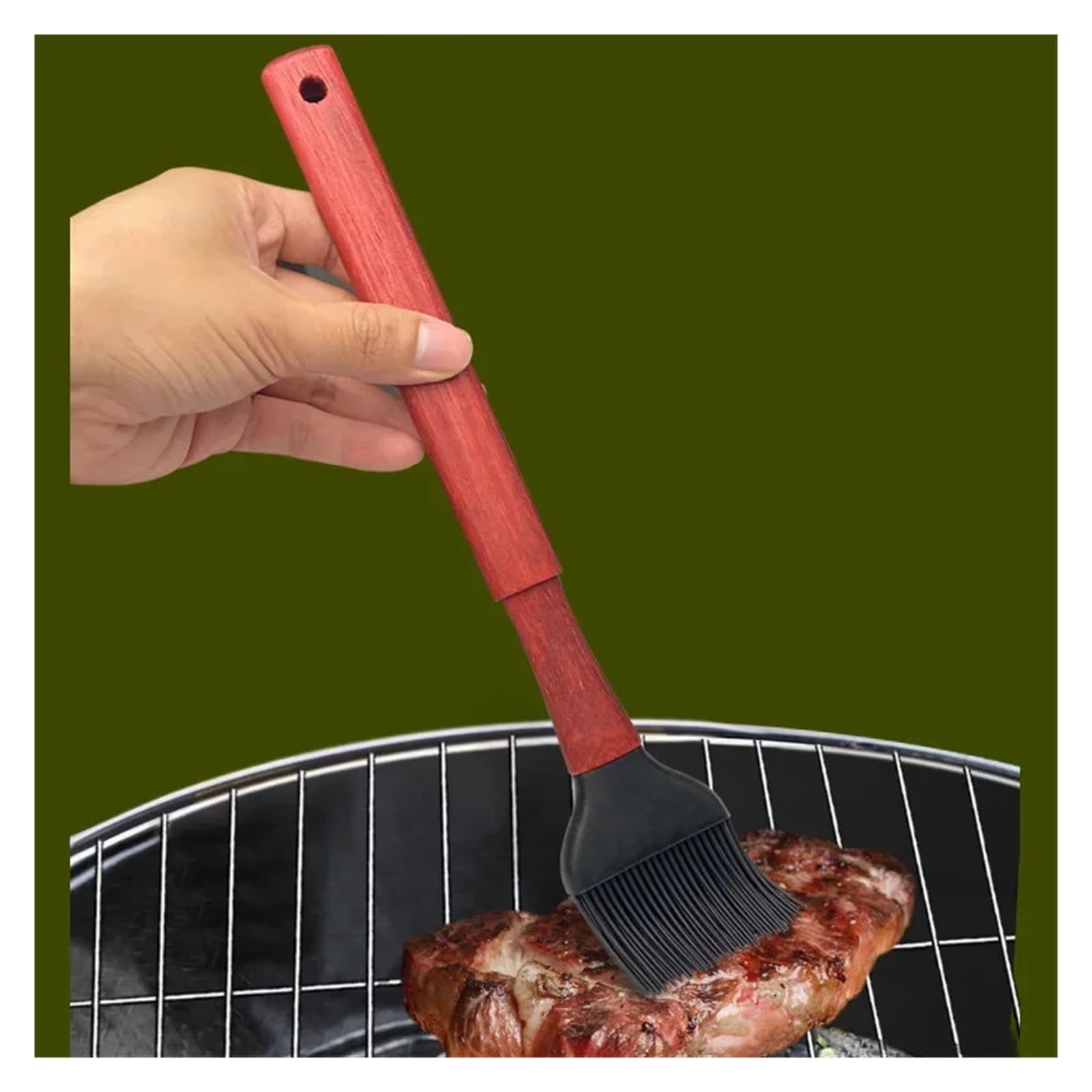 Generisch Outdoor-Camping-Grillbesteck-Set aus Edelstahl mit Holzgriff, bestehend Grillgabel, Schaufel und Klemme(18-piece Baking Set PE1)