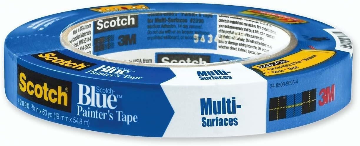 3M Scotch-Blue 2090 Safe-Release Crepe Paper Multi-Surfaces Painters Masking Tape