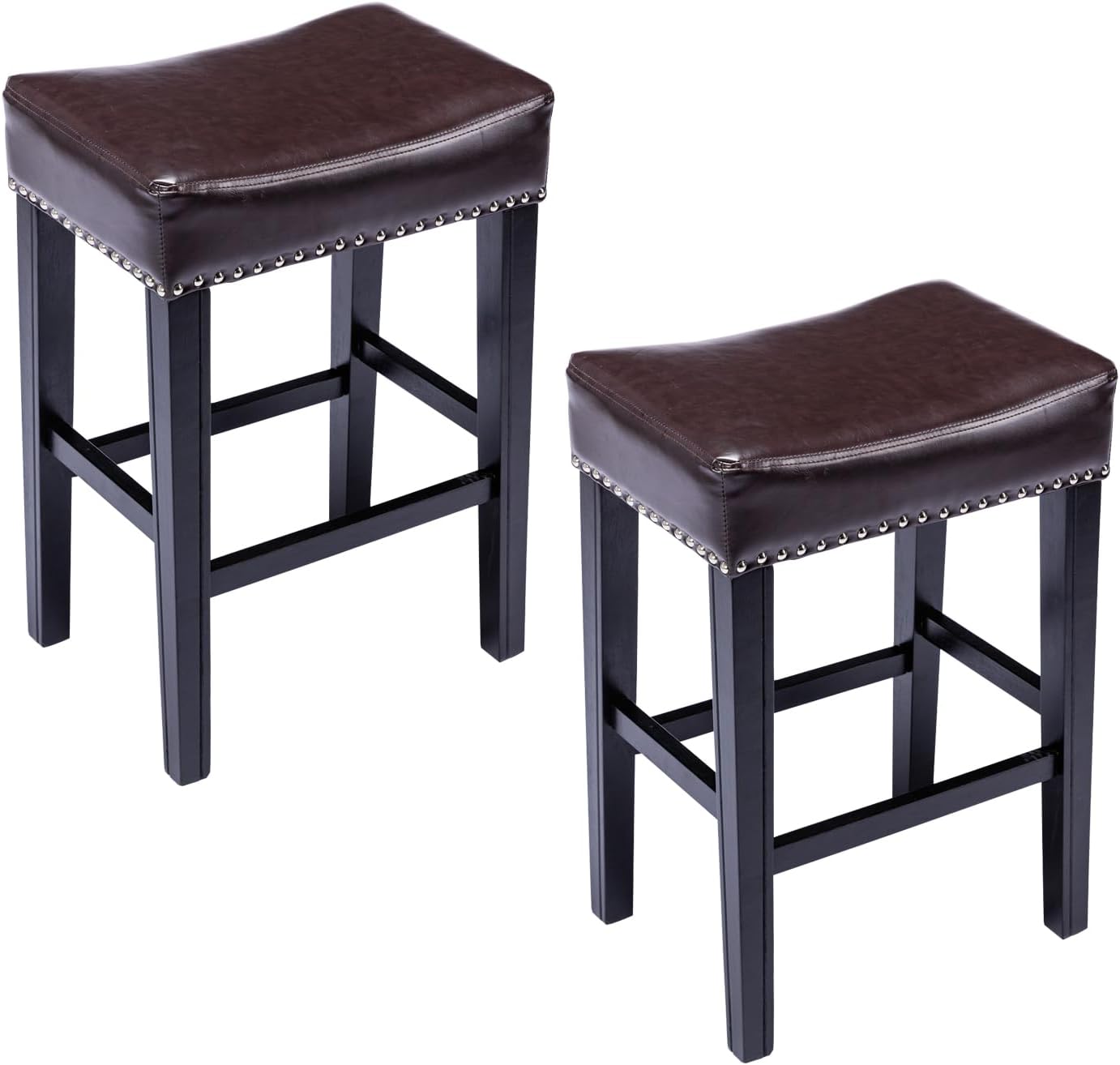 Bar Stools Set of 2, Counter Height Bar Stools with Soft