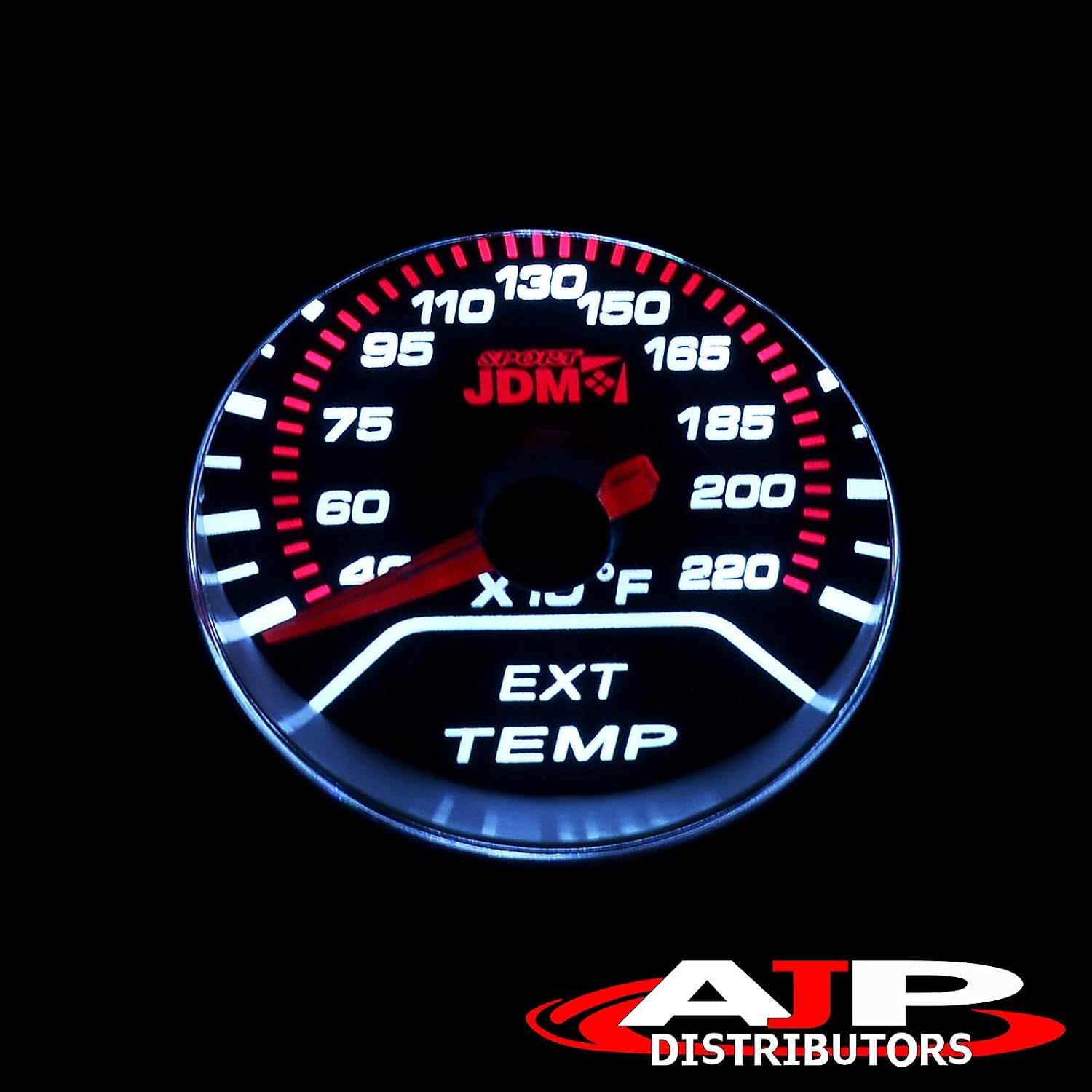 AJP Distributors Performance Racing Universal JDM Sport Smoked Tint Analog Needle 2" INCH 52MM Exhaust Gas Temperature Meter Gauge 400-2200°F Degrees Fahrenheit Electric LED Multicolor Display Monitor