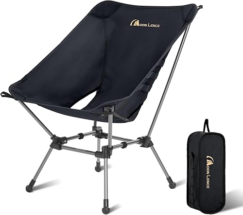 MOON LENCE Silla de camping portátil Plus, más grande y espaciosa, compacta y ligera, silla plegable para mochilero y senderismo, capacidad de 330