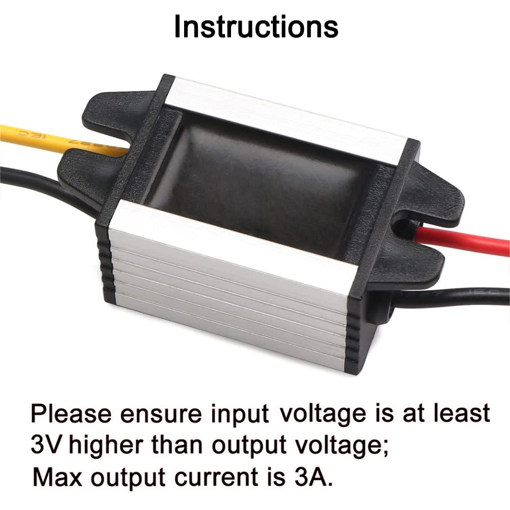 Greluma 1PC DC 12V a 6V Convertitore Step-down Regolatore 3A 18W Riduttore Adattatore di Alimentazione per Elettronica per Auto Camion Veicolo Barca Sistema Solare (Ingressi DC 9-22V,Certificato CE)