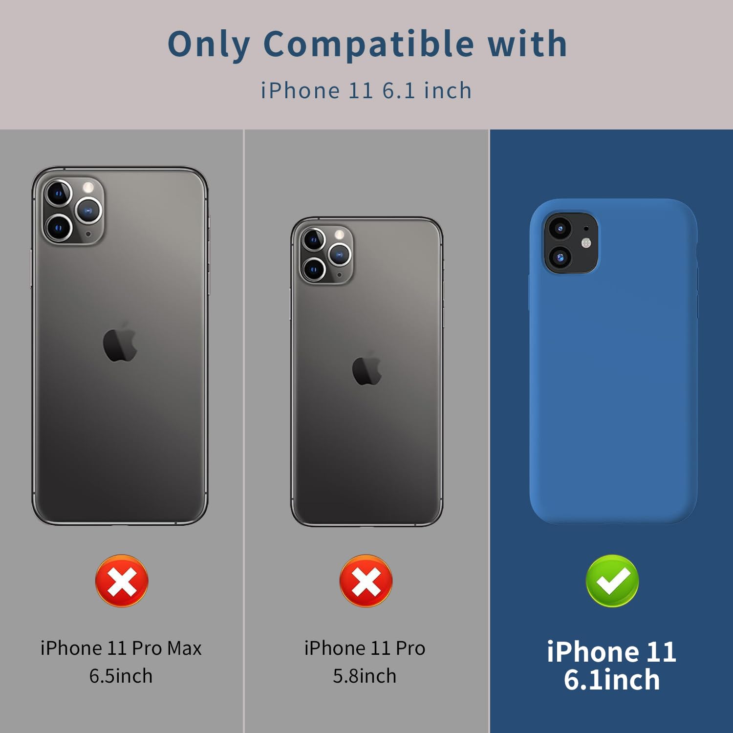 TAXXOE Silicone Case with iPhone 11 Case Soft Ultra Slim Protective Shockproof Liquid Silicone Phone Case,Anti-Scratch Microfiber Lining,6.1 inch-Official Blue - Image 2