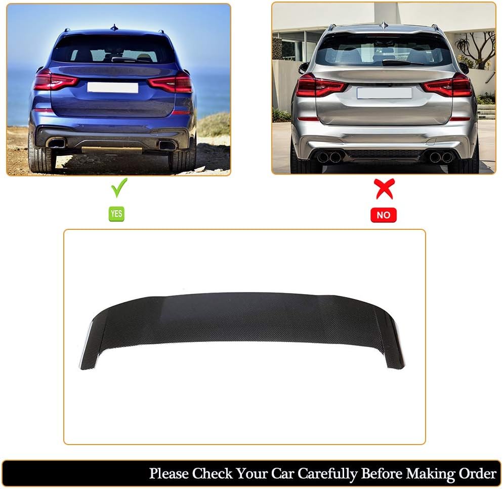 Rear Spoiler fits for BMW X3 G01 xDrive20i xDrive30i M40i Sport Utility 4Door 2018-2023 Customized Painted Roof Window Top Wing Lip (Carbon Fiber Black)
