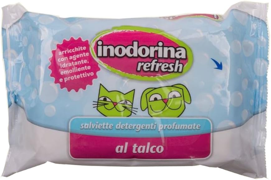INODORINA Refresh Wipes Pack of 40 Wipes – Scented Wipes for Cats, Dogs and Puppies