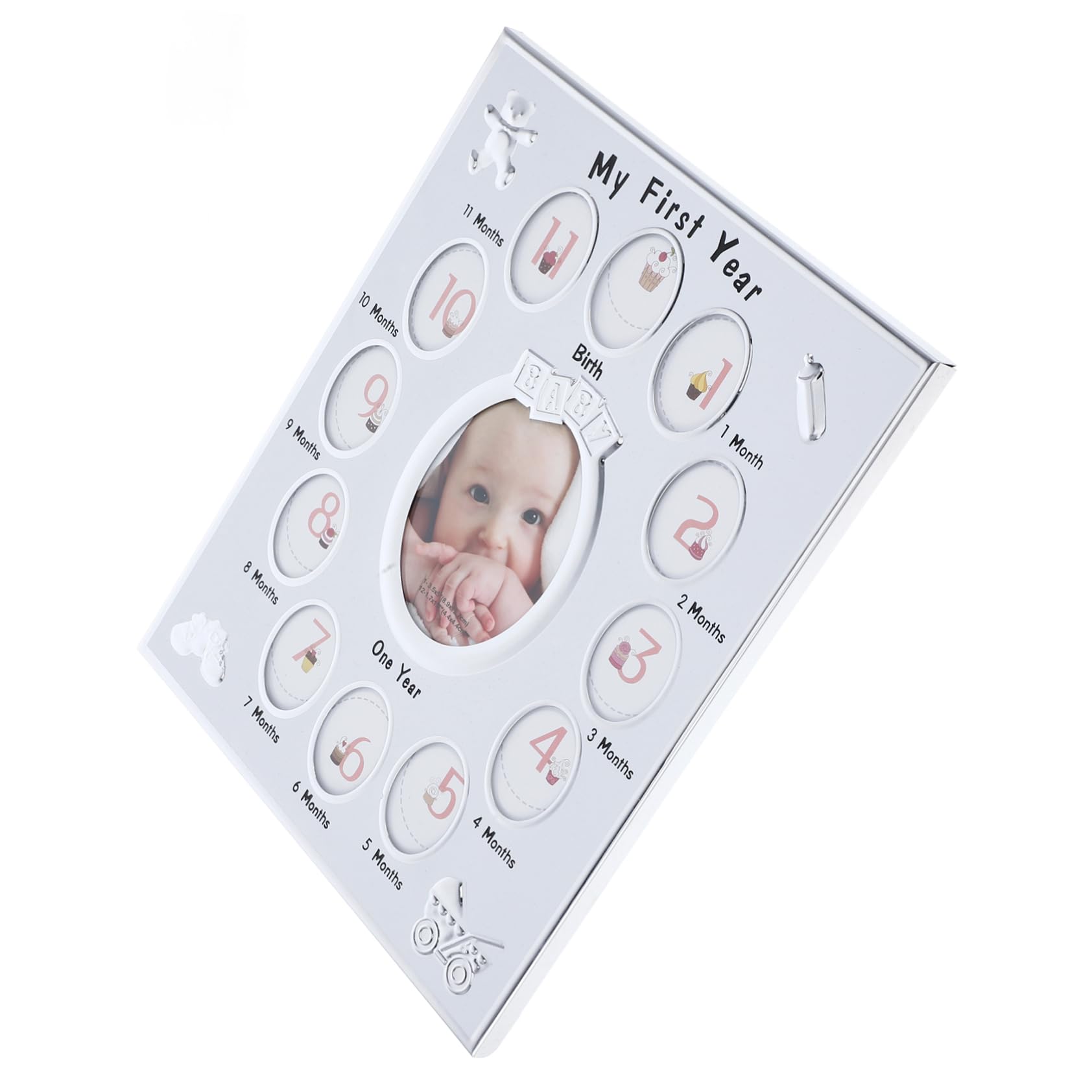Cadre souvenir naissance blanc pour fêter la première année de bébé