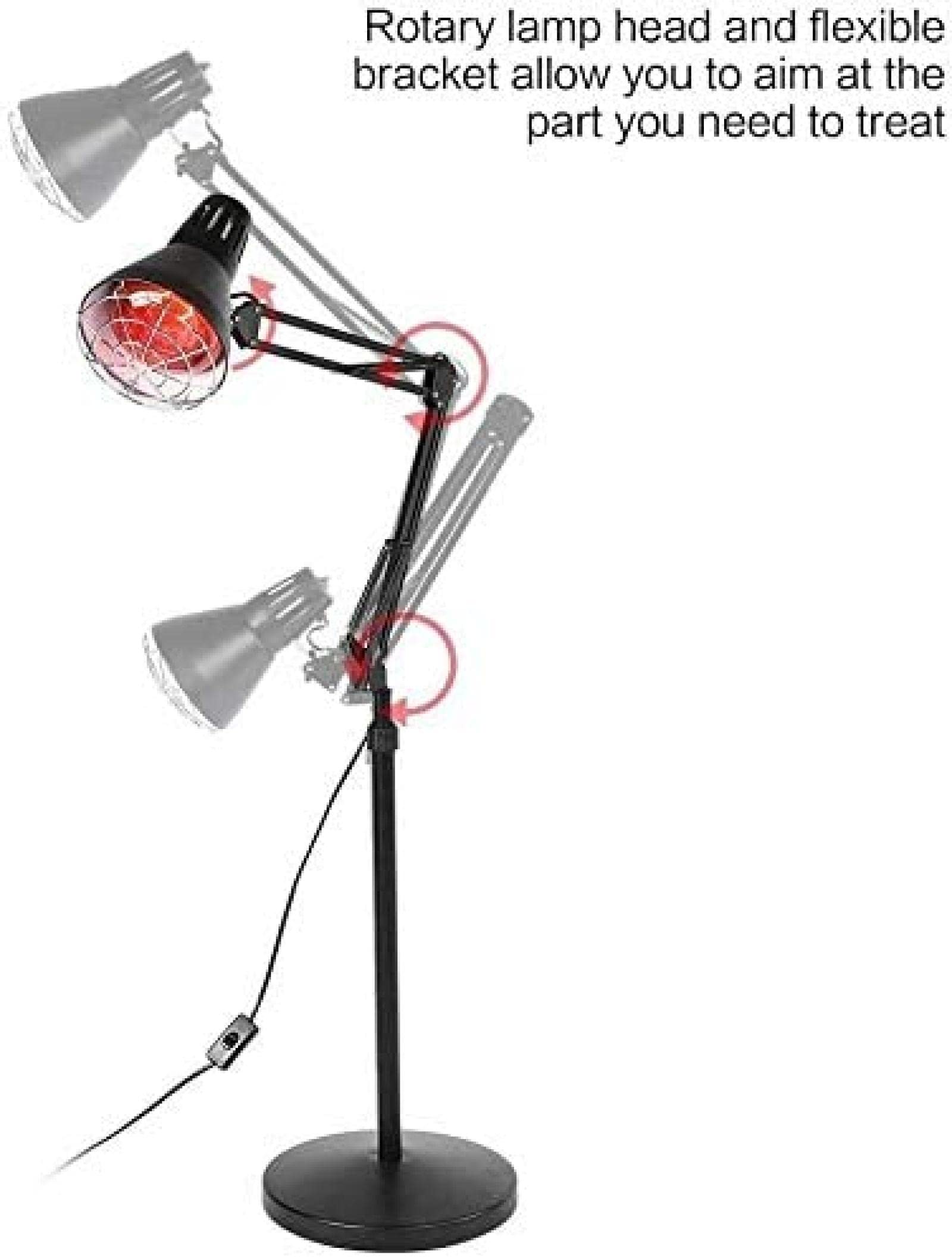 Lampe Chauffante à Chaleur Rouge Infrarouge Thérapie de la Lampe de la Lampe Verticale Température Fixe Gras Analgésie Anti-Inflammatoire Soulage les Muscles, ESBANT
