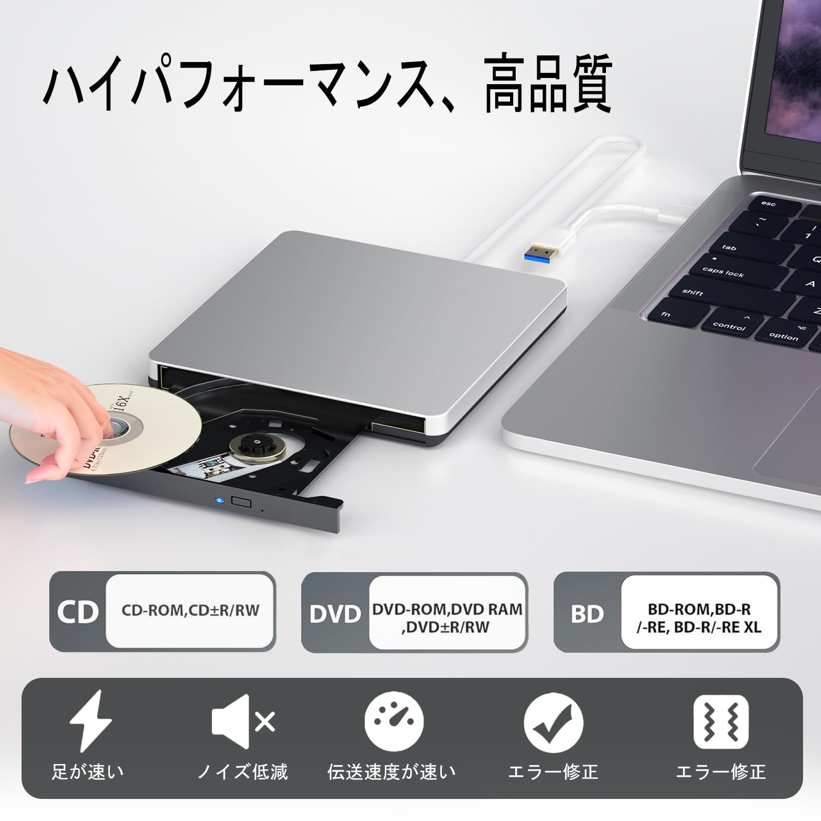 Amazon.co.jp: ブルーレイドライブ外付け blu-rayプレイヤー再生読み書