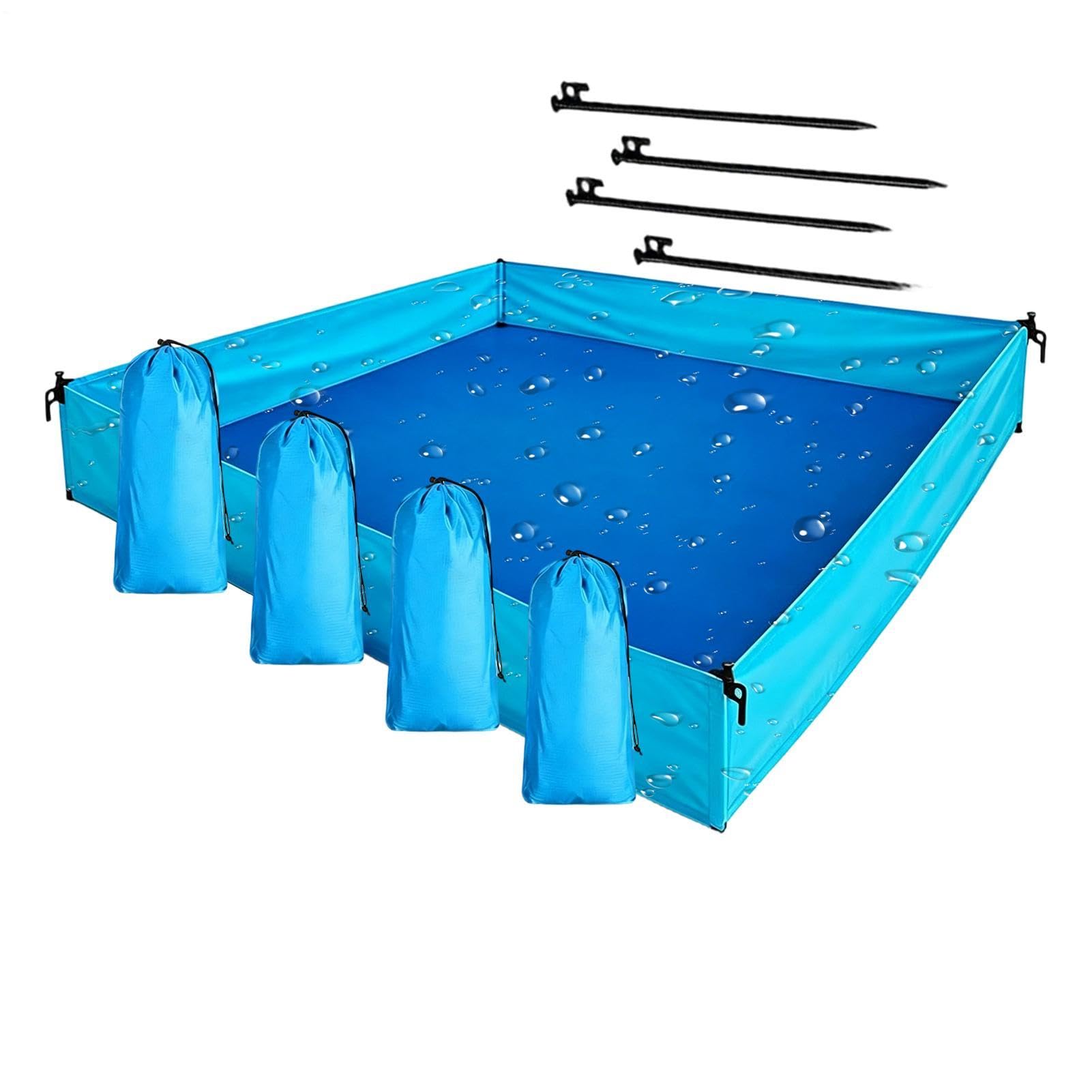 Couverture de plage imperméable et pliable grand format avec 4 piquets et sacs