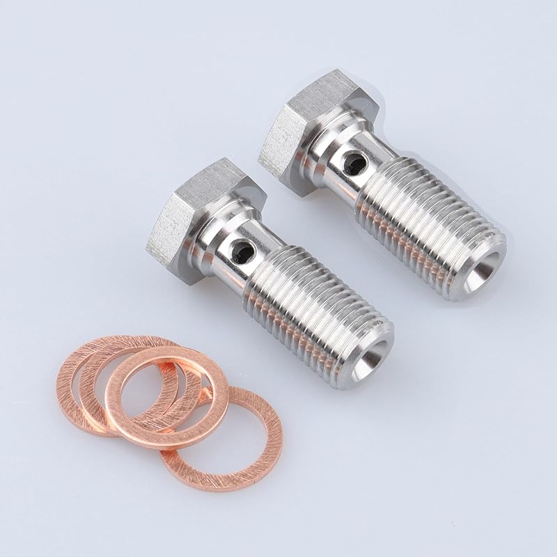 Parafuso Banjo M10x1.0 x 24 mm AC PERFORMANCE em aço inoxidável – 2 parafusos e 4 arruelas