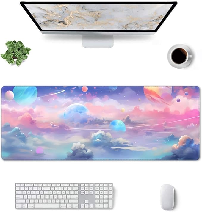 LWDZLHD Pink Galaxy Large Mouse Pad XL Extended Mousepad for