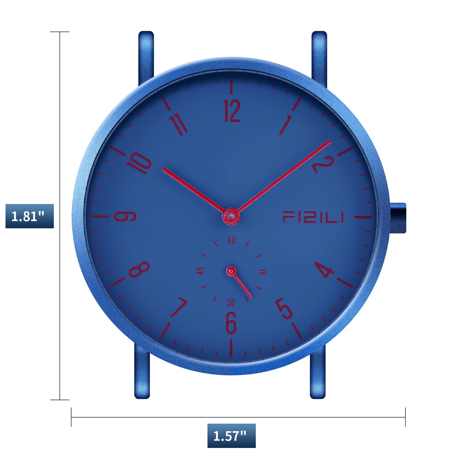 Orologio da polso da uomo, ultra sottile, minimalista, impermeabile, alla moda, per uomo o donna, con cinturino in silicone, 1100, blu e rosso