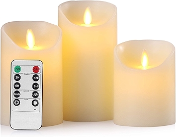 3件套无火焰电子蜡烛带遥控定时器家居节日婚礼圣诞装饰