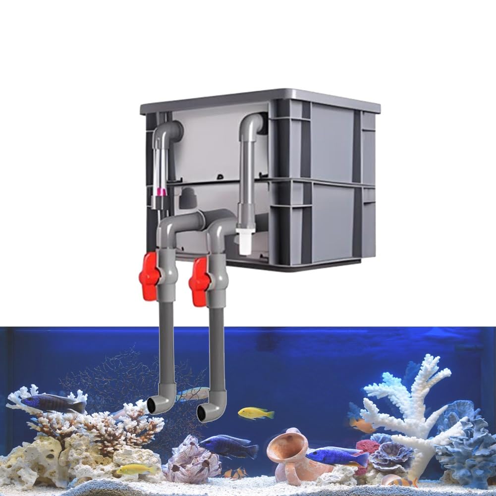 Generisch Aquarienfilter, Hochleistungs-Aquarienfilter, verstellbares Wasserfallsystem für Aquarien und Teiche, externer Umwälzboxfilter (40 x 30 x 28 cm) – Überragende Filtration und Wasserqualität