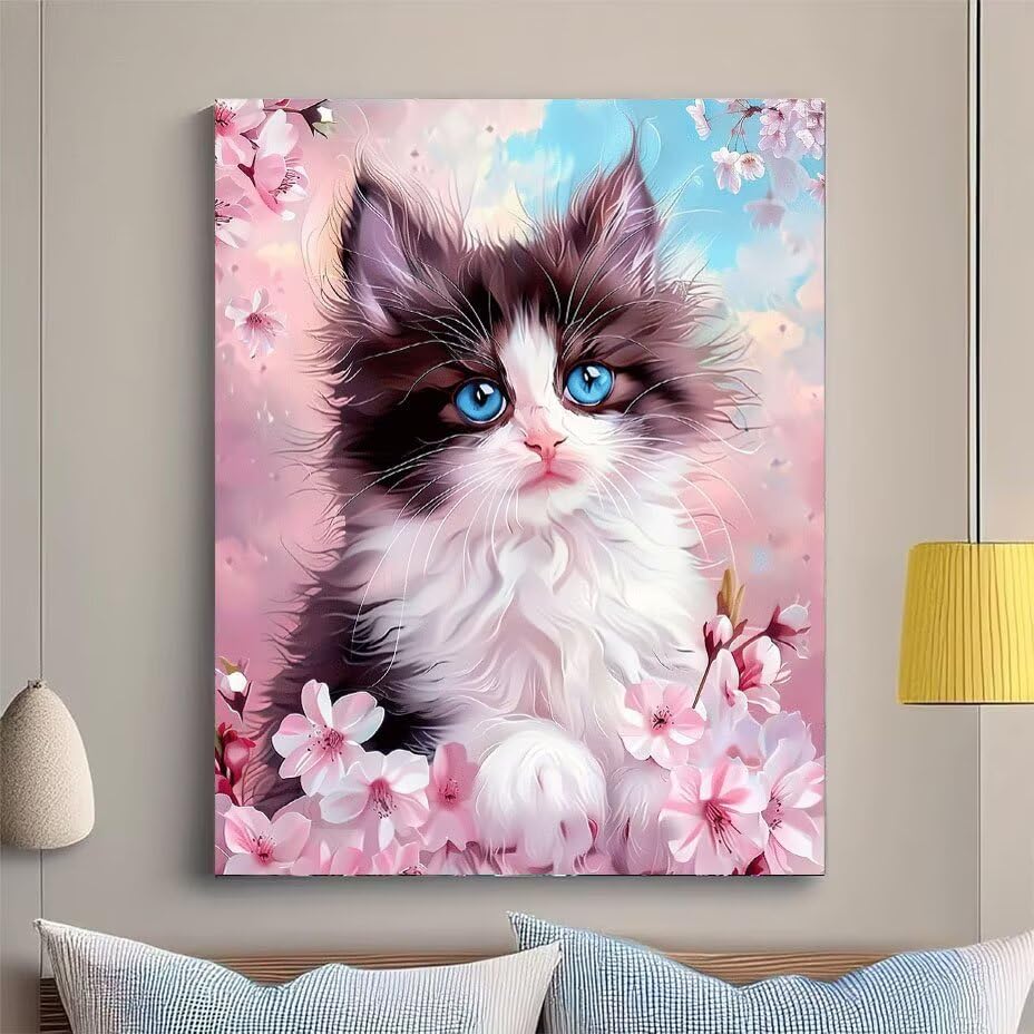Diamond Painting Chat et Fleurs 60x80cm | Kit Complet G0-371 - 2