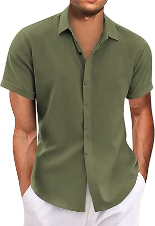 Leinenhemd Herren Langarm Button Down Regular Fit Sommerhemd Strandhemd Business Einfarbig Freizeithemd Männer Leinen Shirts Casual Langarmhemd Baumwolle Oversized