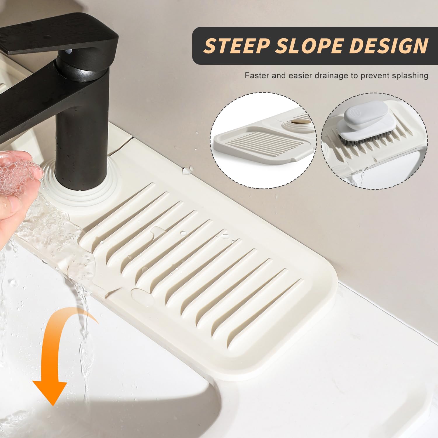 Tappetino Drenante Silicone Per Rubinetti Cucina - Antiscivolo 45x10cm, Regolabile - Foto 3