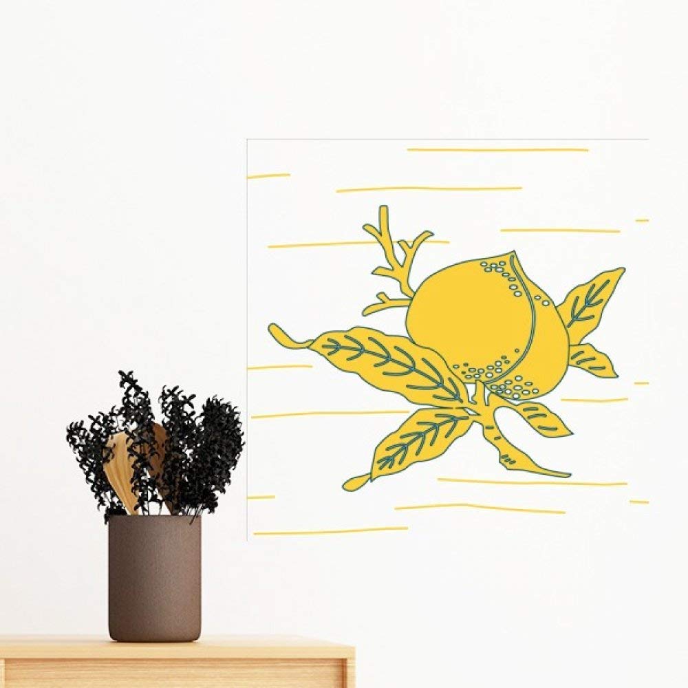 Autocollant mural art pêche jaune DIYthinker pour décorer une chambre sereine